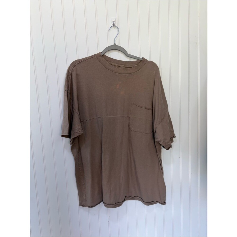 Abercrombie & Fitch Brown soft essentials longline Short-Sleeve Pocket Tee